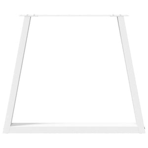 Spisebordben V-formet 2 stk hvit 80x(72-73,3) cm stål