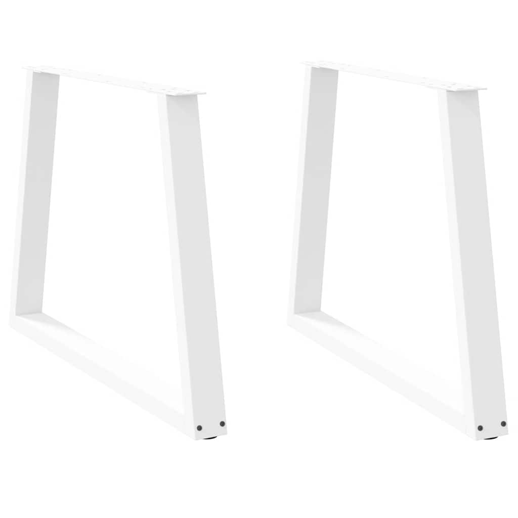 Spisebordben V-formet 2 stk hvit 90x(72-73,3) cm stål