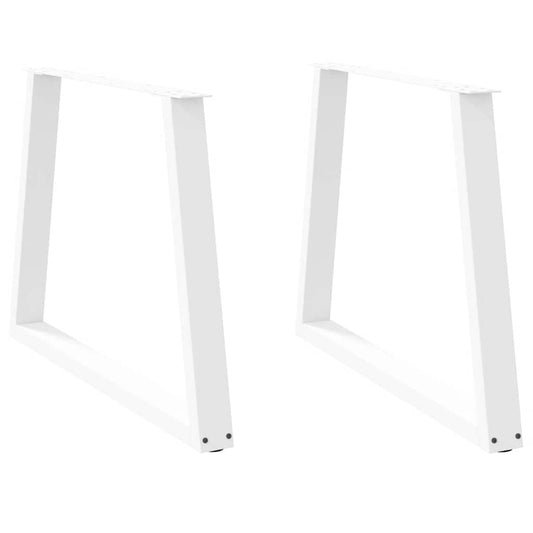 Spisebordben V-formet 2 stk hvit 90x(72-73,3) cm stål