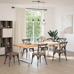 Spisebordben V-formet 2 stk hvit 90x(72-73,3) cm stål