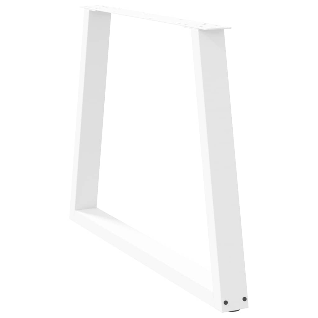 Spisebordben V-formet 2 stk hvit 90x(72-73,3) cm stål