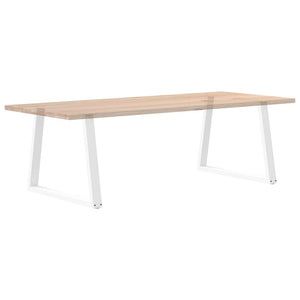 Spisebordben V-formet 2 stk hvit 90x(72-73,3) cm stål