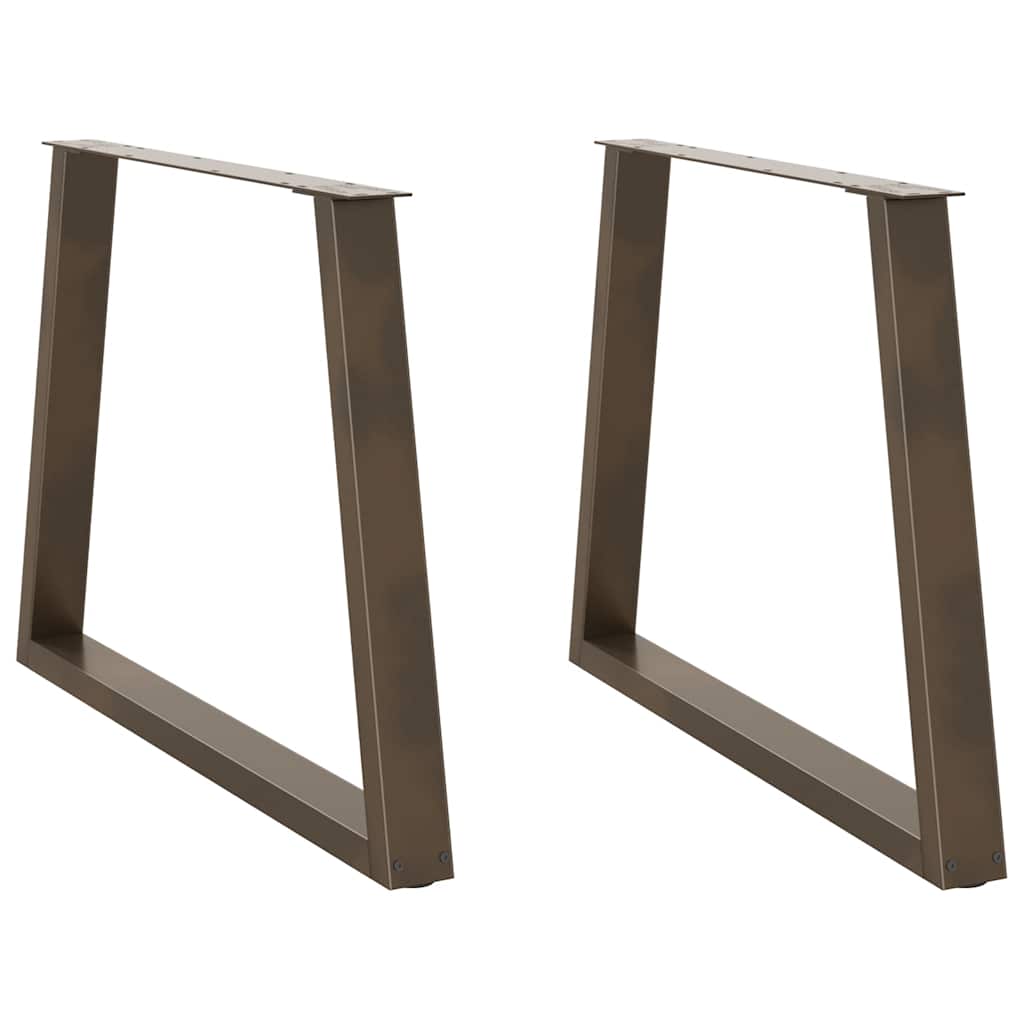 Spisebordben V-formet 2 stk naturell 90x(72-73,3) cm stål