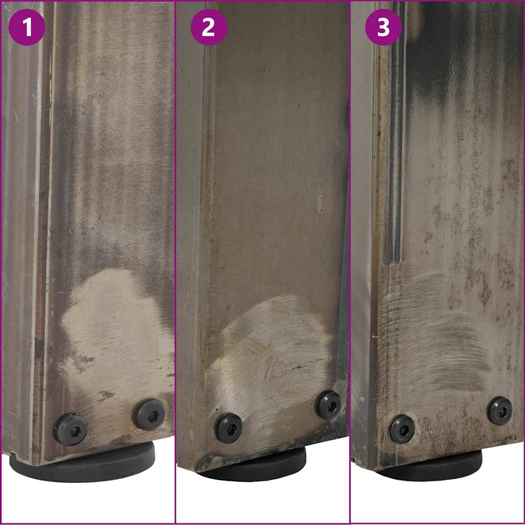 Spisebordben V-formet 2 stk naturell 90x(72-73,3) cm stål