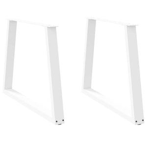 Spisebordben V-formet 2 stk hvit 100x(72-73,3) cm stål