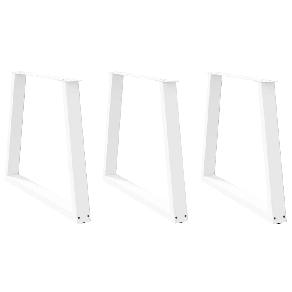 Spisebordben V-formet 3 stk hvit 70x(72-73,3) cm stål