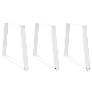 Spisebordben V-formet 3 stk hvit 70x(72-73,3) cm stål