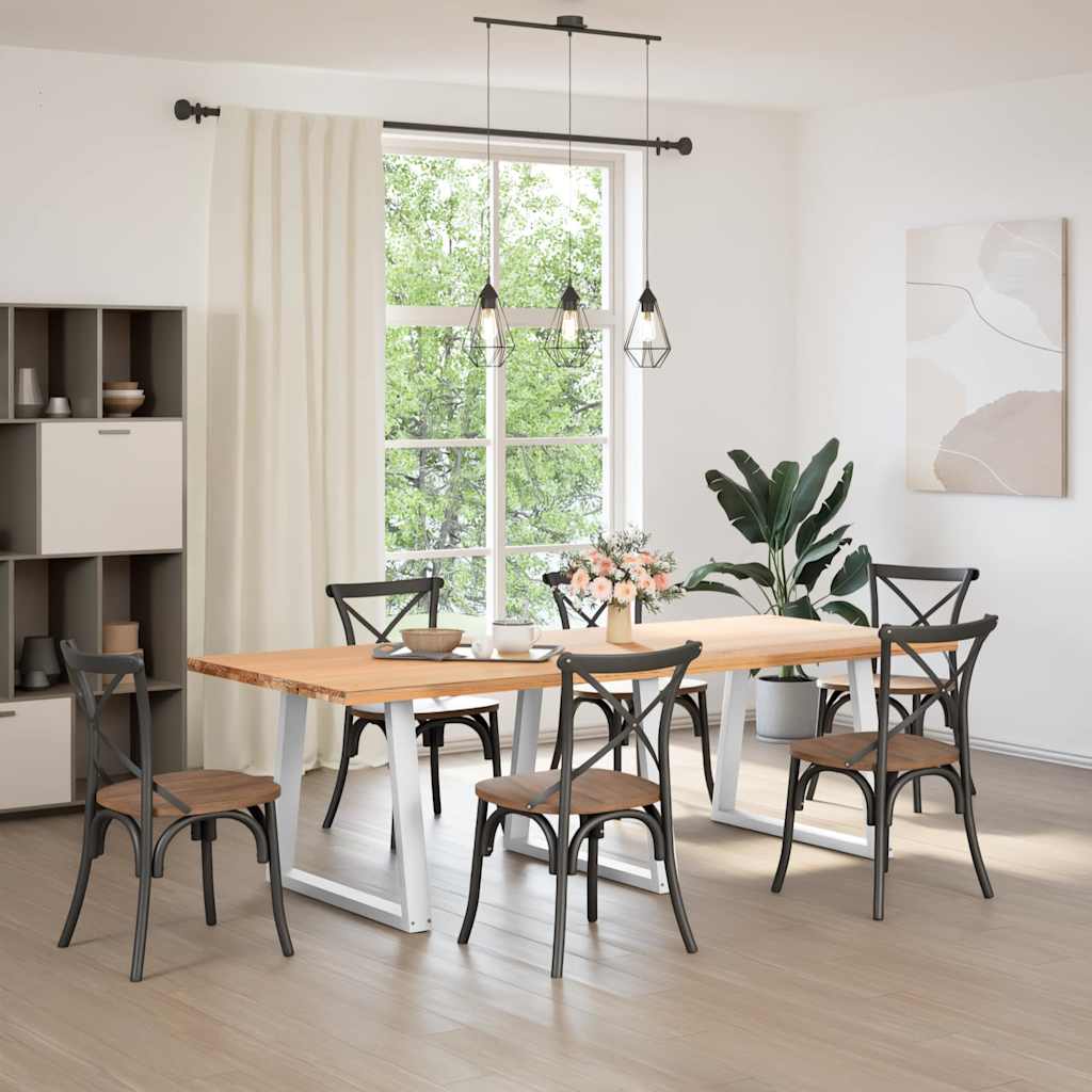 Spisebordben V-formet 3 stk hvit 70x(72-73,3) cm stål