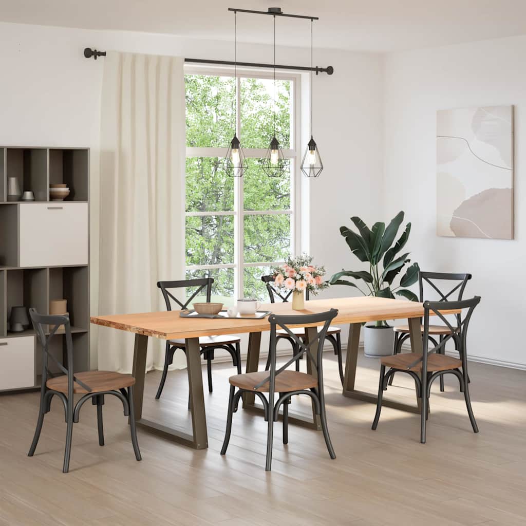 Spisebordben V-formet 3 stk naturell 70x(72-73,3) cm stål