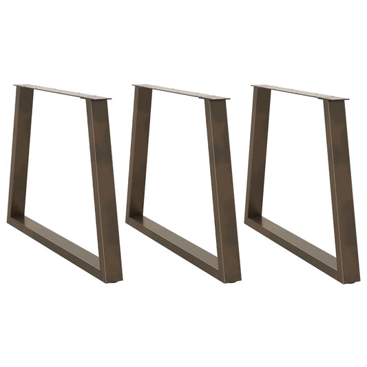 Spisebordben V-formet 3 stk naturell 100x(72-73,3) cm stål