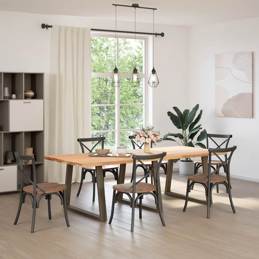 Spisebordben V-formet 3 stk naturell 100x(72-73,3) cm stål