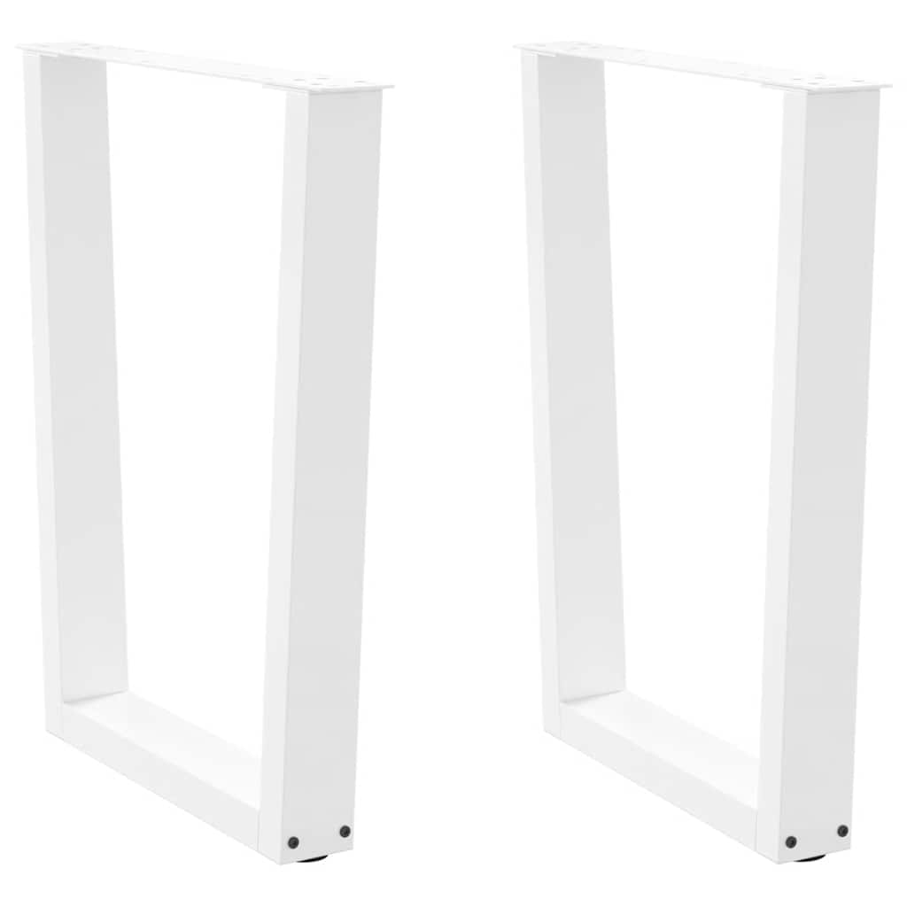 Spisebordben V-formet 2 stk hvit 70x(72-73,3) cm stål