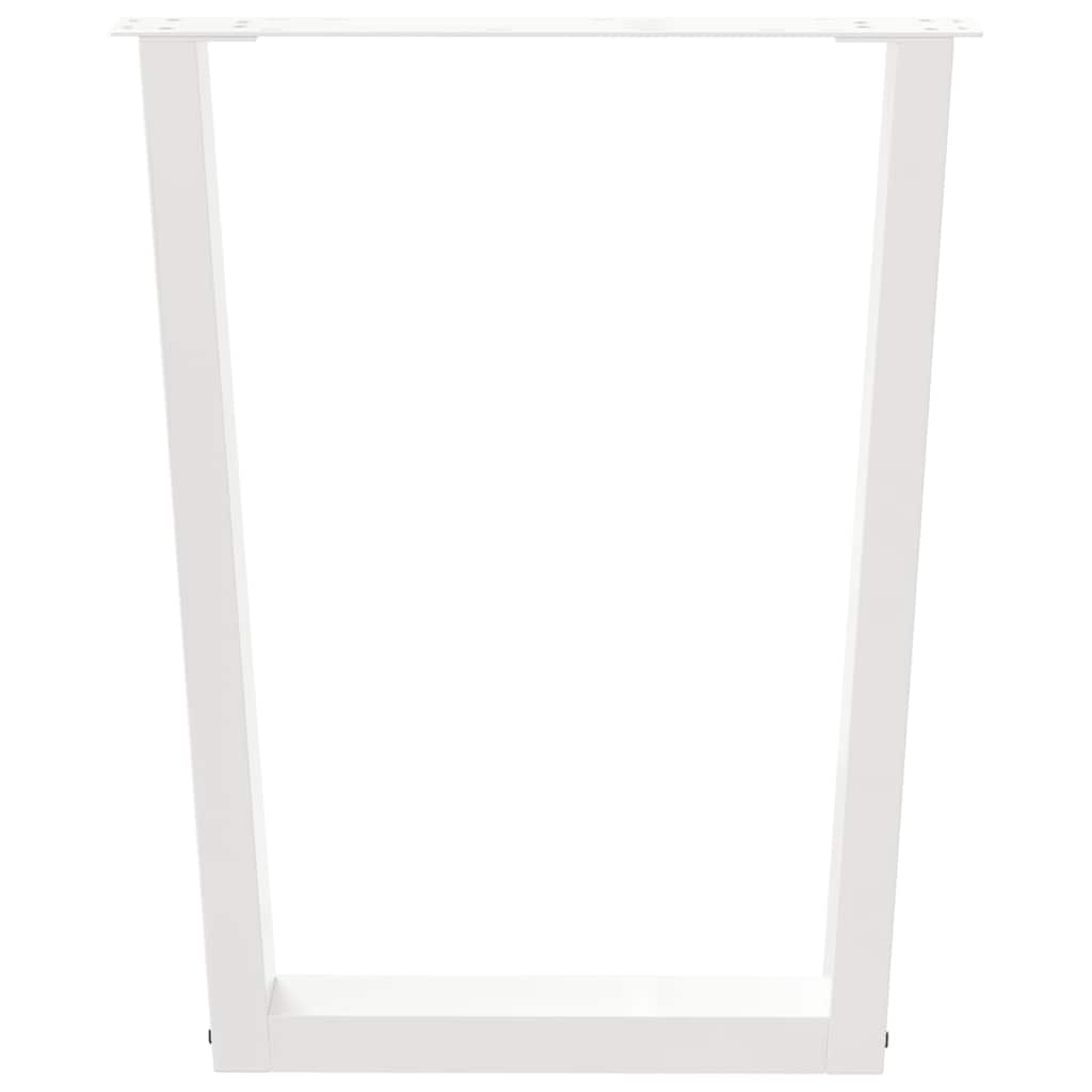 Spisebordben V-formet 2 stk hvit 70x(72-73,3) cm stål