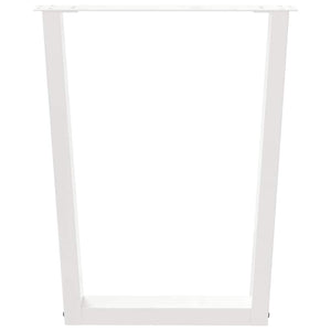 Spisebordben V-formet 2 stk hvit 70x(72-73,3) cm stål