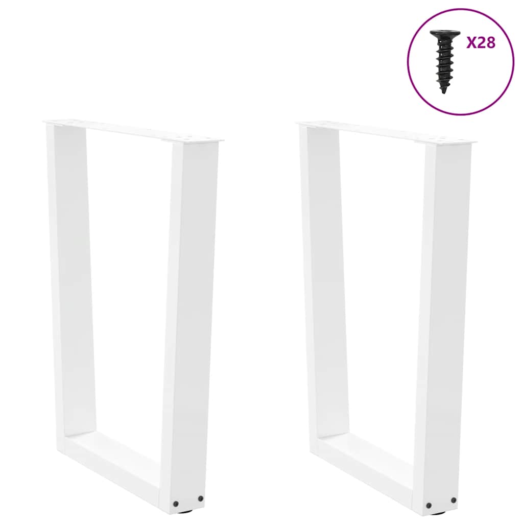 Spisebordben V-formet 2 stk hvit 70x(72-73,3) cm stål