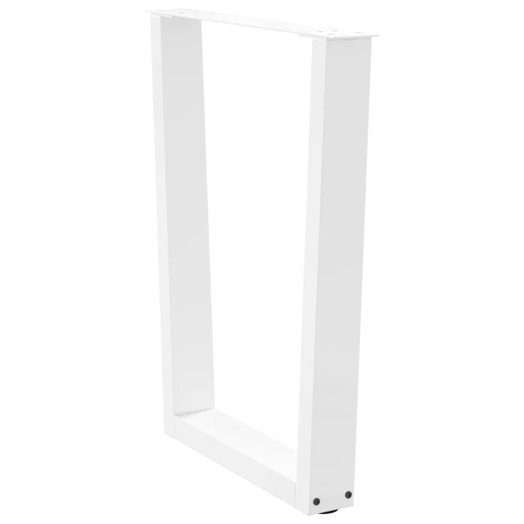 Spisebordben V-formet 2 stk hvit 70x(72-73,3) cm stål