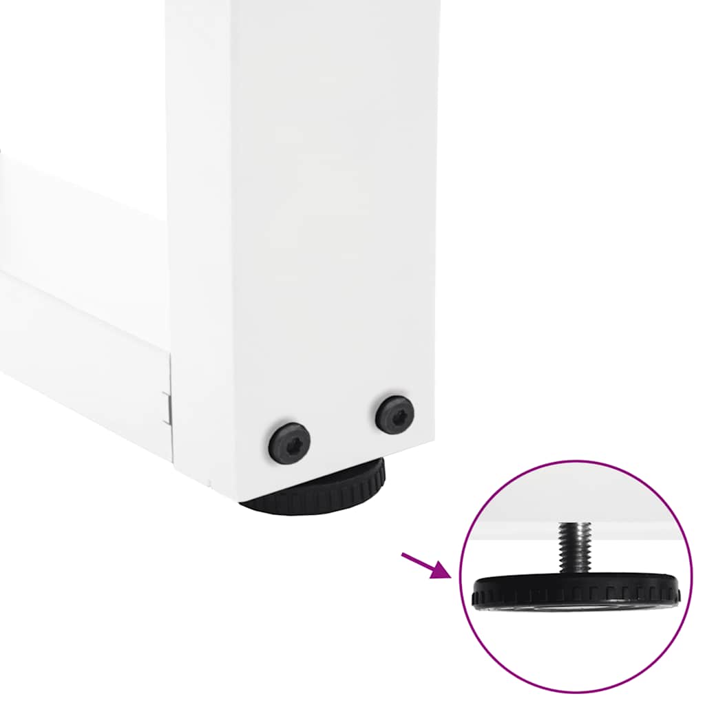 Spisebordben V-formet 2 stk hvit 70x(72-73,3) cm stål