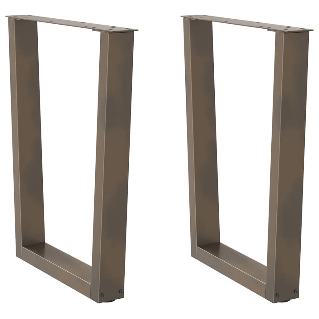 Spisebordben V-formet 2 stk naturell 70x(72-73,3) cm stål
