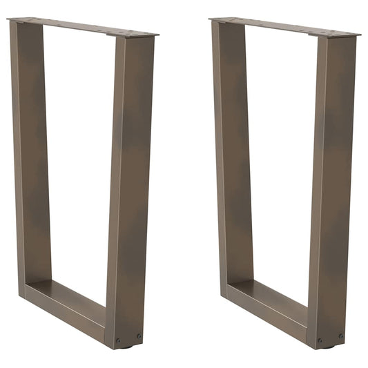 Spisebordben V-formet 2 stk naturell 70x(72-73,3) cm stål