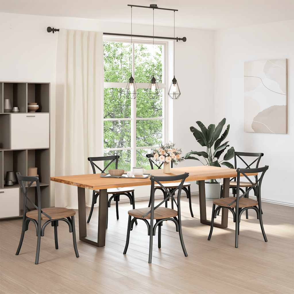 Spisebordben V-formet 2 stk naturell 70x(72-73,3) cm stål