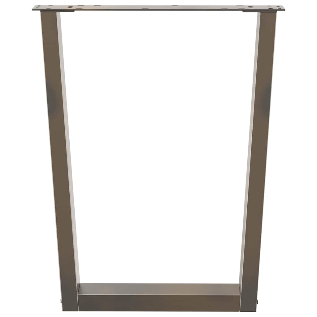 Spisebordben V-formet 2 stk naturell 70x(72-73,3) cm stål