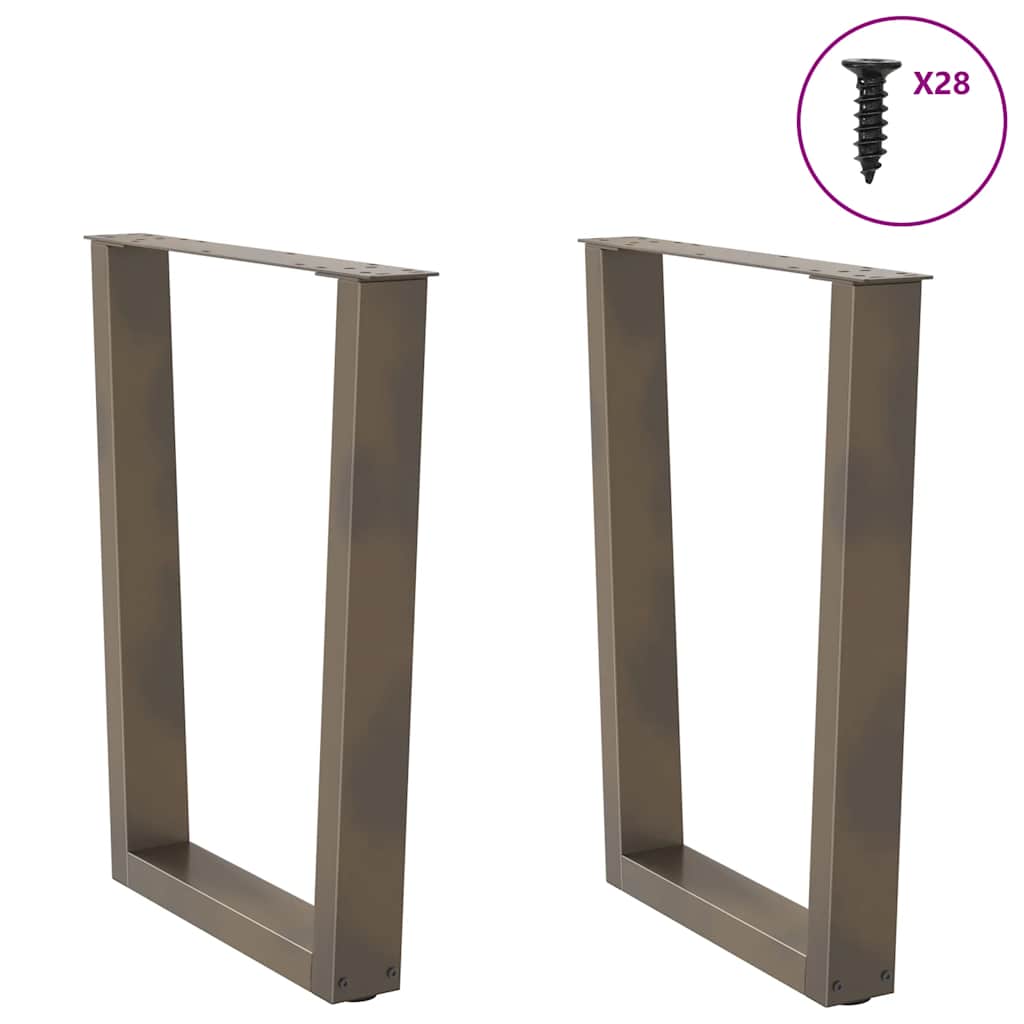 Spisebordben V-formet 2 stk naturell 70x(72-73,3) cm stål