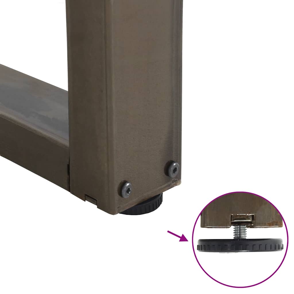 Spisebordben V-formet 2 stk naturell 70x(72-73,3) cm stål