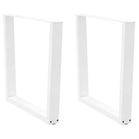 Spisebordben V-formet 2 stk hvit 80x(72-73,3) cm stål