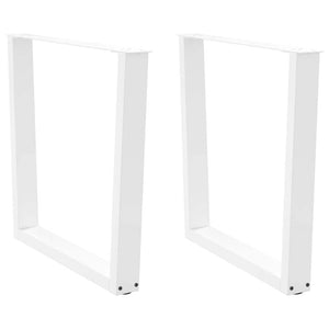 Spisebordben V-formet 2 stk hvit 80x(72-73,3) cm stål