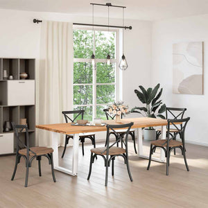 Spisebordben V-formet 2 stk hvit 80x(72-73,3) cm stål