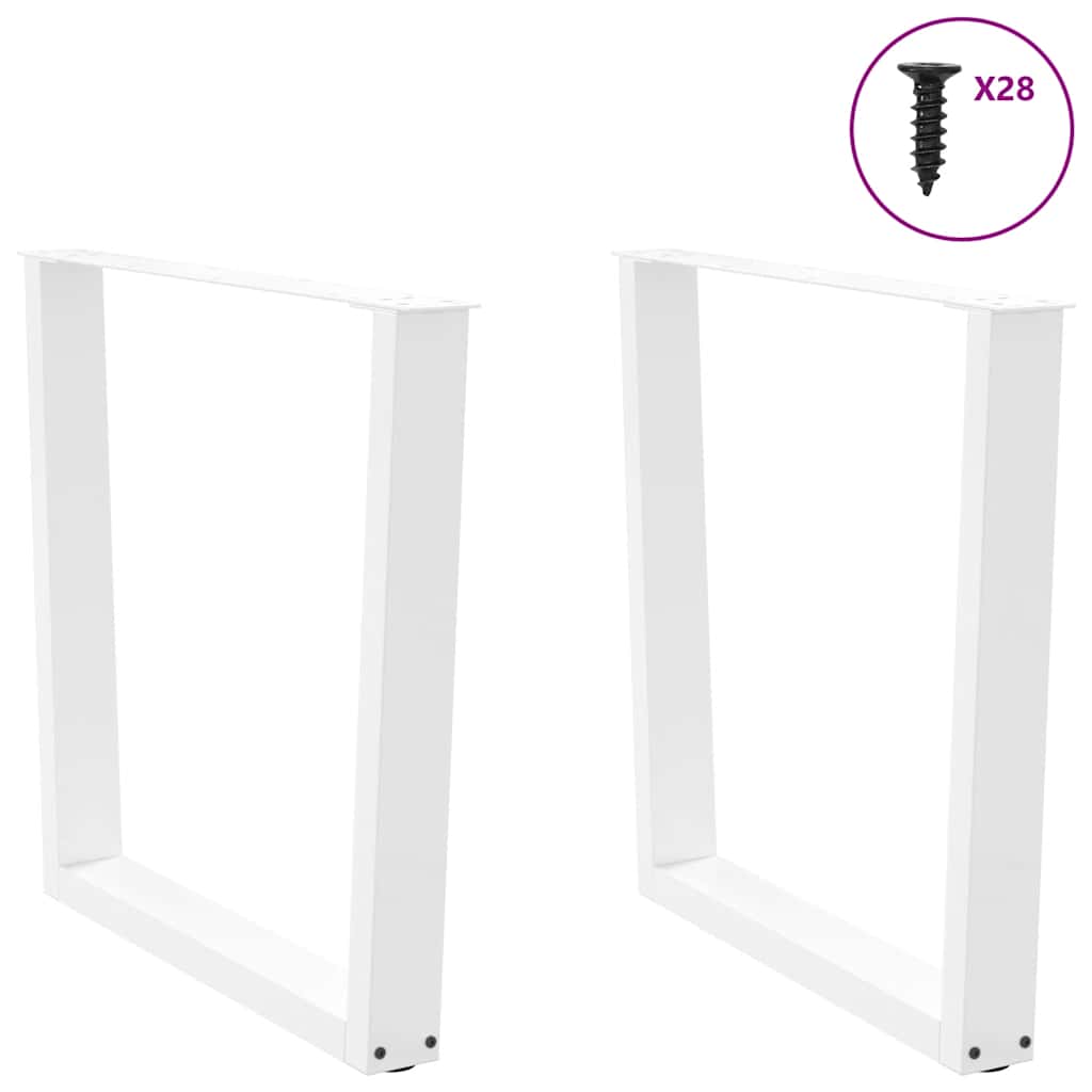 Spisebordben V-formet 2 stk hvit 80x(72-73,3) cm stål