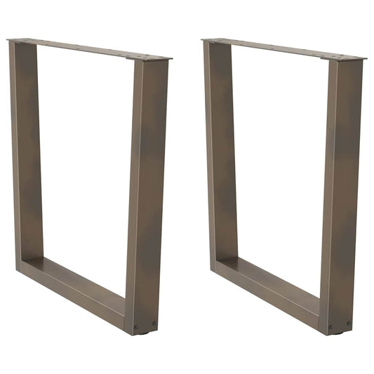 Spisebordben V-formet 2 stk naturell 80x(72-73,3) cm stål