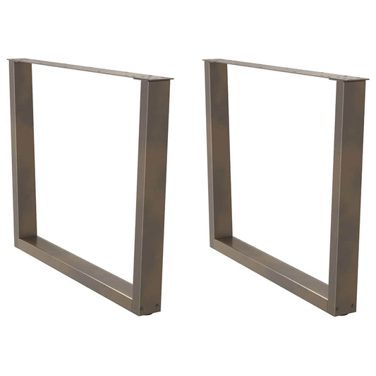 Spisebordben V-formet 2 stk naturell 100x(72-73,3) cm stål