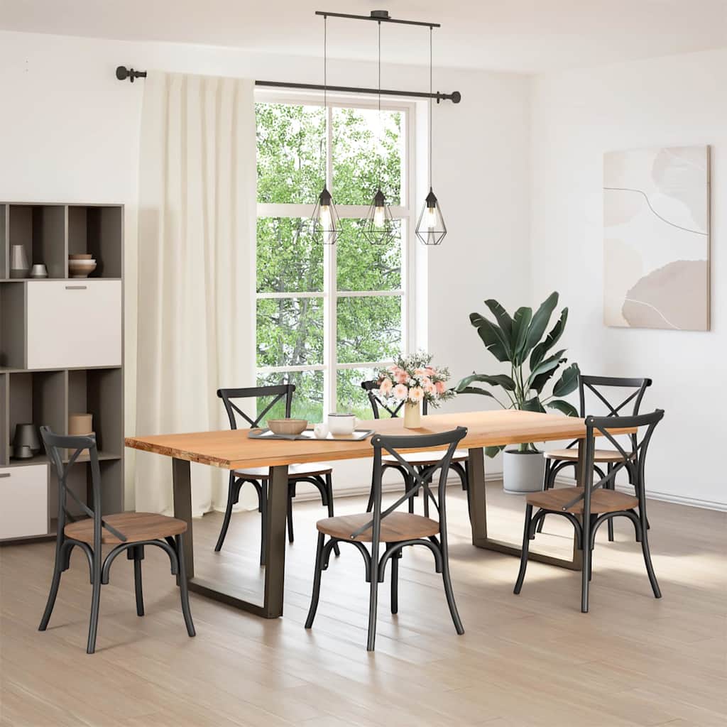 Spisebordben V-formet 2 stk naturell 100x(72-73,3) cm stål