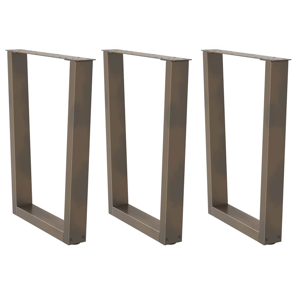 Spisebordben V-formet 3 stk naturell 70x(72-73,3) cm stål