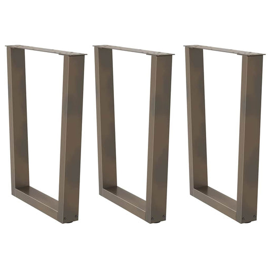 Spisebordben V-formet 3 stk naturell 70x(72-73,3) cm stål