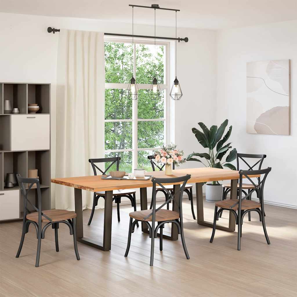 Spisebordben V-formet 3 stk naturell 80x(72-73,3) cm stål