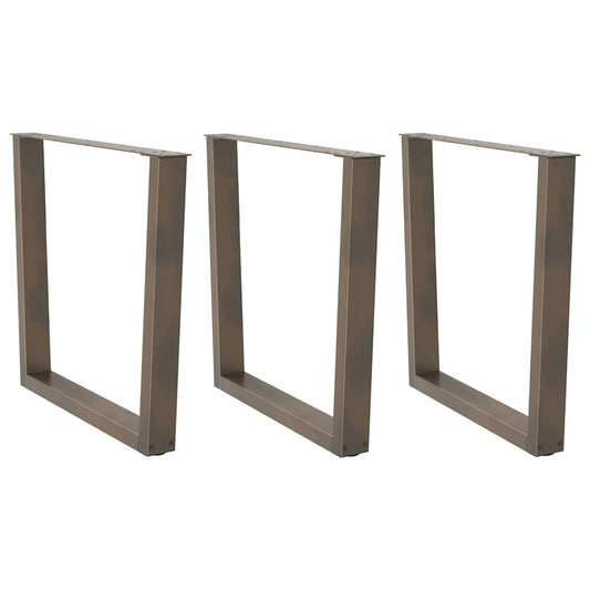 Spisebordben V-formet 3 stk naturell 90x(72-73,3) cm stål
