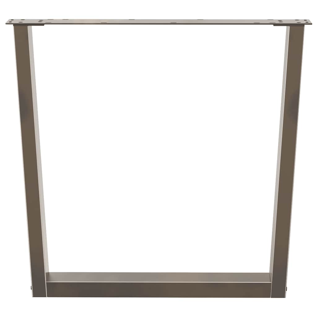 Spisebordben V-formet 3 stk naturell 90x(72-73,3) cm stål