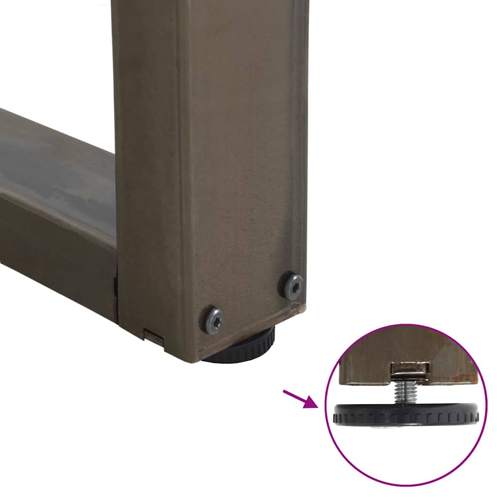 Spisebordben V-formet 3 stk naturell 90x(72-73,3) cm stål