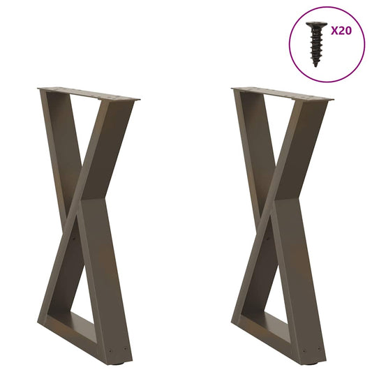 Spisebordben 2 stk naturell 50x(72-73,3) cm stål