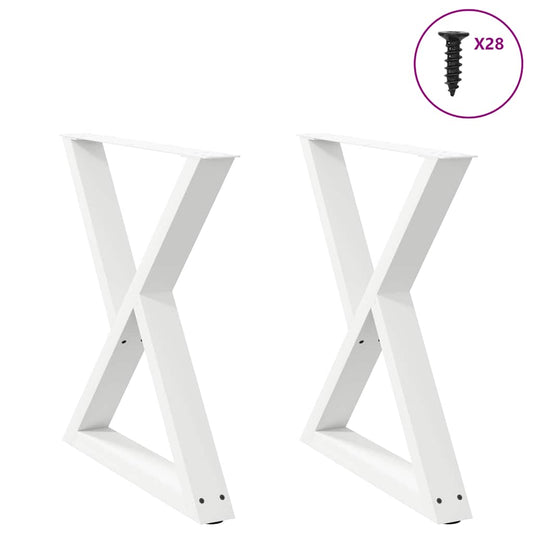 Spisebordben 2 stk hvit 80x(72-73,3) cm stål