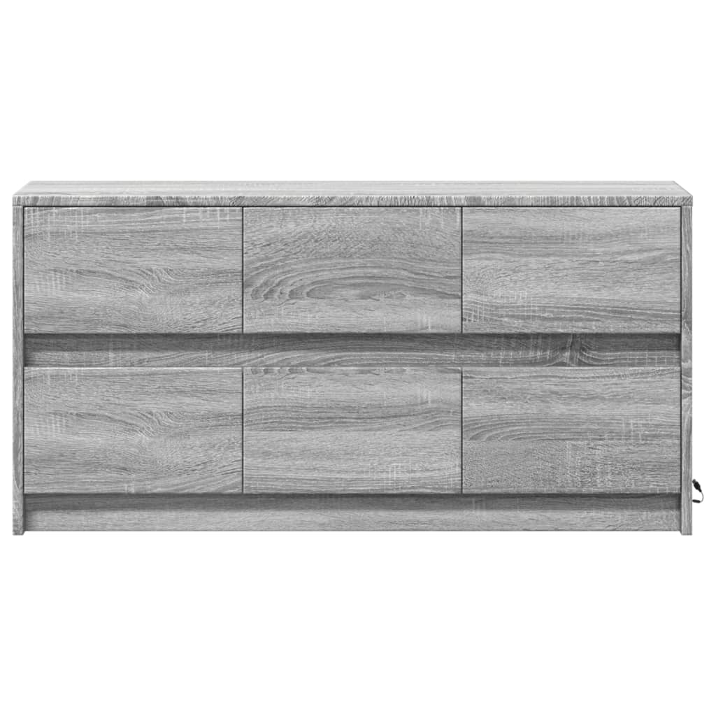 TV bench with LED gray sonoma 100x34x50 cm engineered wood