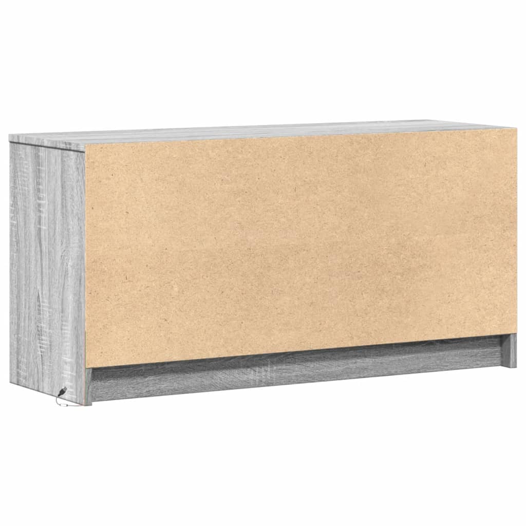 TV bench with LED gray sonoma 100x34x50 cm engineered wood