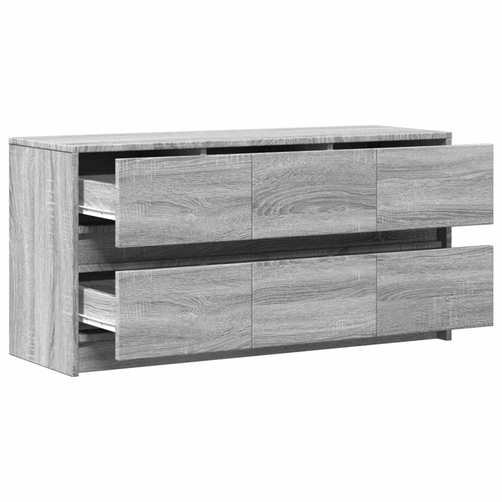 TV bench with LED gray sonoma 100x34x50 cm engineered wood