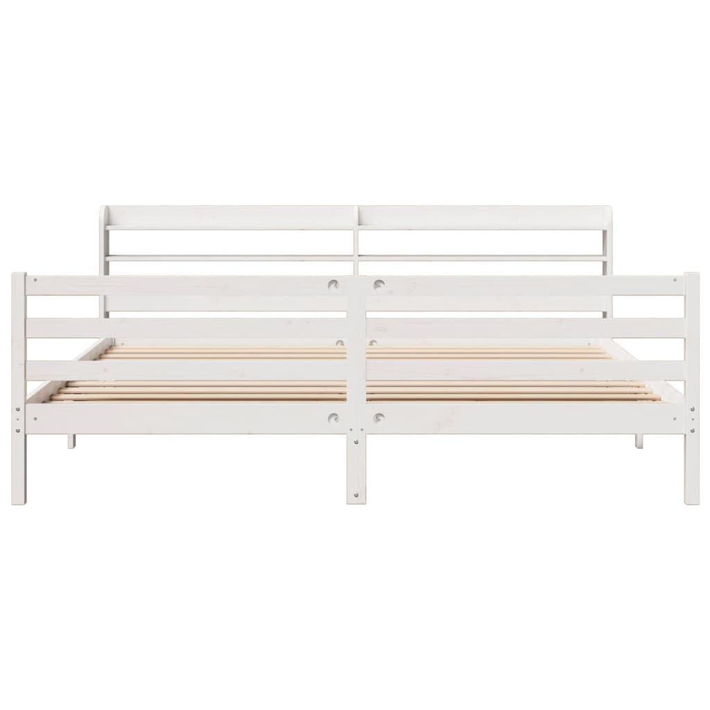Sengeramme med hodegavl hvit 180x200 cm heltre furu