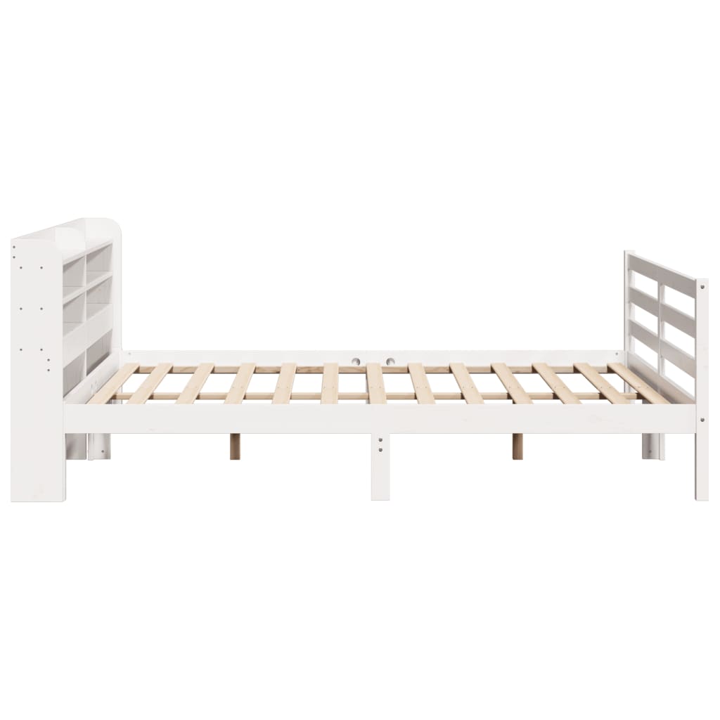 Sengeramme med hodegavl hvit 180x200 cm heltre furu