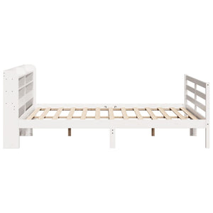 Sengeramme med hodegavl hvit 180x200 cm heltre furu