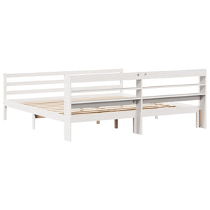 Sengeramme med hodegavl hvit 180x200 cm heltre furu