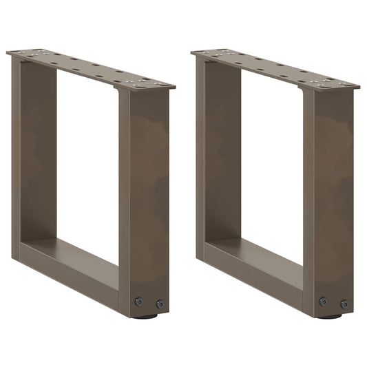 Salongbordben U-formet 2 stk naturell 40x(30-31) cm stål